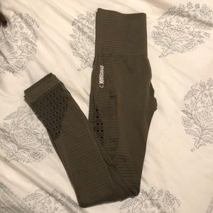 Khaki green energy seamless leggings
